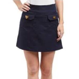 FAIRWAY FOX Kate Golf Navy Blue Mini Skirt Activewear Skirt Size 2 Gold